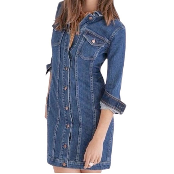 Madewell seamed denim dress small - Picture 2 of 9
